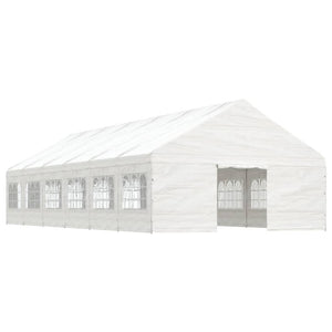 Gazebo con Tetto Bianco 13,38x5,88x3,75 m in Polietilenecod mxl 80229