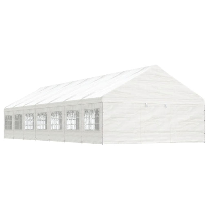 Gazebo con Tetto Bianco 15,61x5,88x3,75 m in Polietilene 3155499