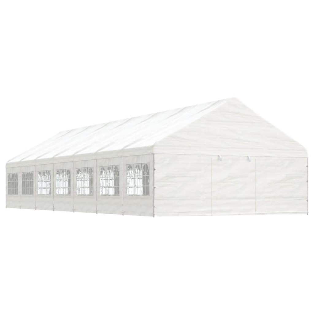 Gazebo con Tetto Bianco 15,61x5,88x3,75 m in Polietilenecod mxl 101128