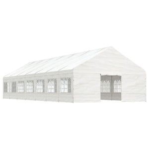 Gazebo con Tetto Bianco 15,61x5,88x3,75 m in Polietilenecod mxl 101128