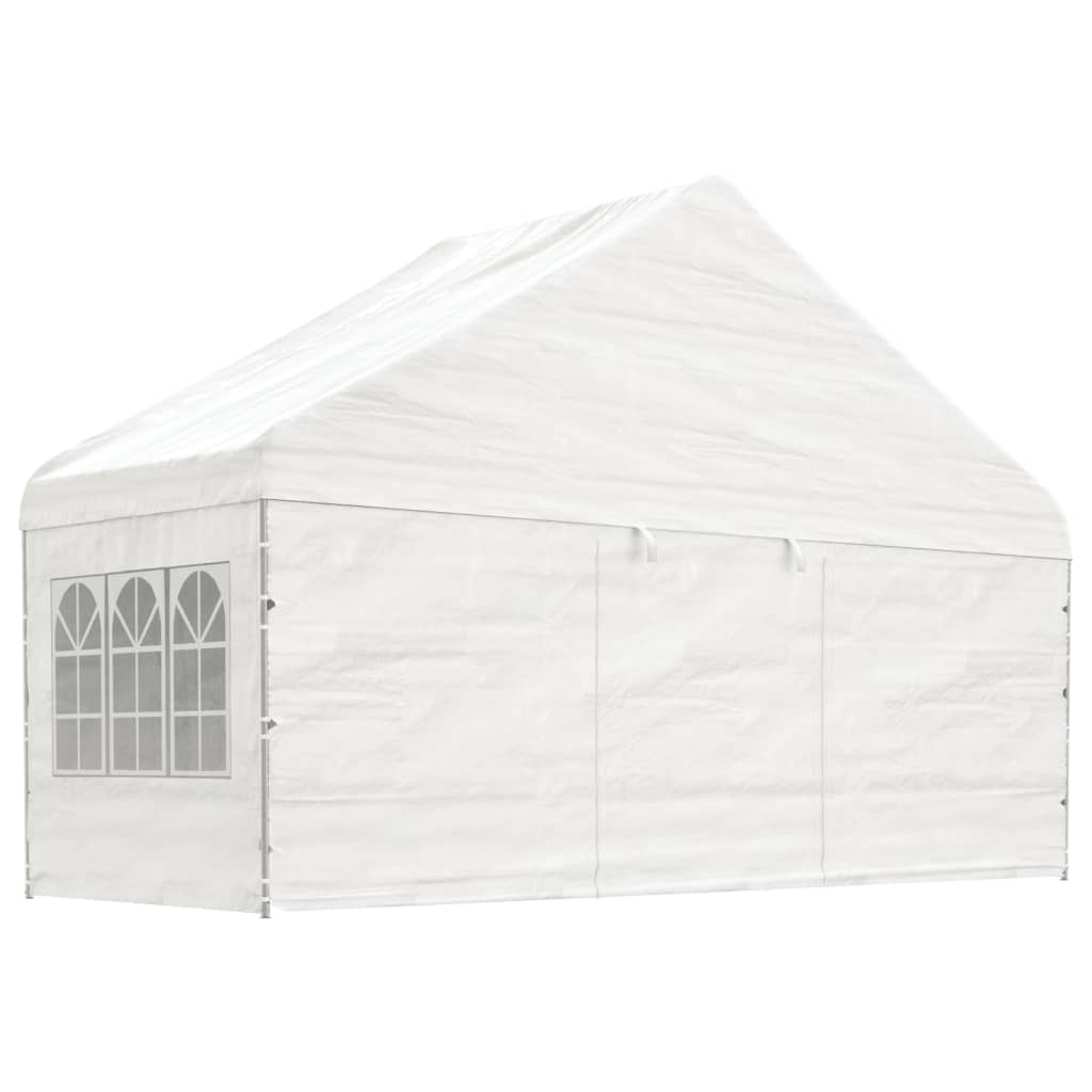 Gazebo con Tetto Bianco 15,61x5,88x3,75 m in Polietilenecod mxl 101128