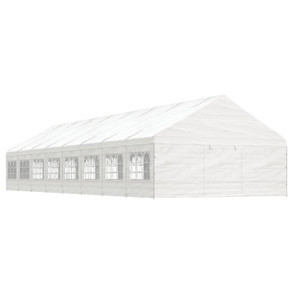 Gazebo con Tetto Bianco 17,84x5,88x3,75 m in Polietilene 3155500