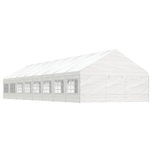 Gazebo con Tetto Bianco 17,84x5,88x3,75 m in Polietilenecod mxl 76375