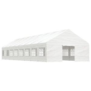 Gazebo con Tetto Bianco 17,84x5,88x3,75 m in Polietilene 3155500