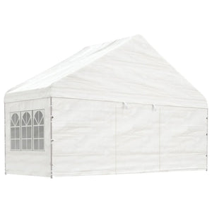 Gazebo con Tetto Bianco 17,84x5,88x3,75 m in Polietilene 3155500