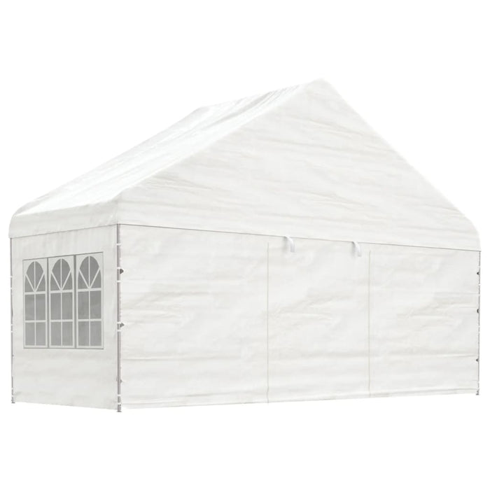 Gazebo con Tetto Bianco 17,84x5,88x3,75 m in Polietilene 3155500