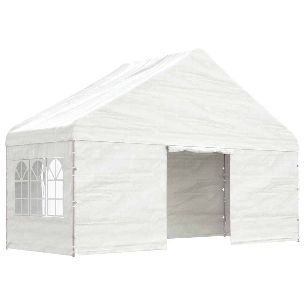 Gazebo con Tetto Bianco 17,84x5,88x3,75 m in Polietilene 3155500