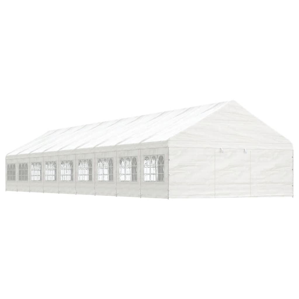 Gazebo con Tetto Bianco 20,07x5,88x3,75 m in Polietilene 3155501