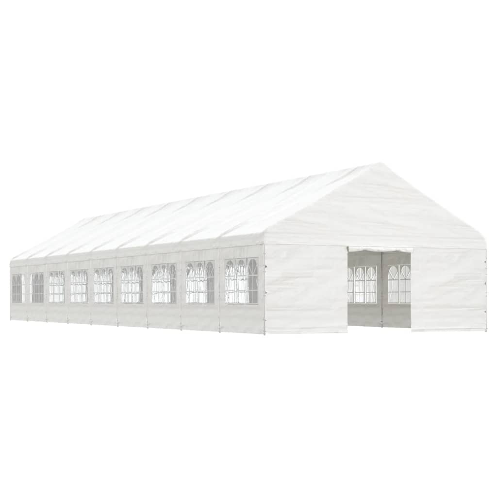 Gazebo con Tetto Bianco 20,07x5,88x3,75 m in Polietilene 3155501