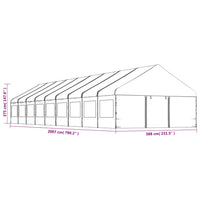 Gazebo con Tetto Bianco 20,07x5,88x3,75 m in Polietilene 3155501