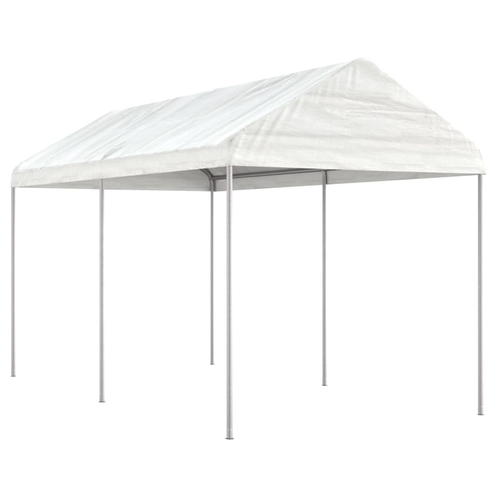 Gazebo con Tetto Bianco 4,46x2,28x2,69 m in Polietilene 3155502