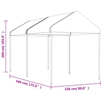 Gazebo con Tetto Bianco 4,46x2,28x2,69 m in Polietilene 3155502