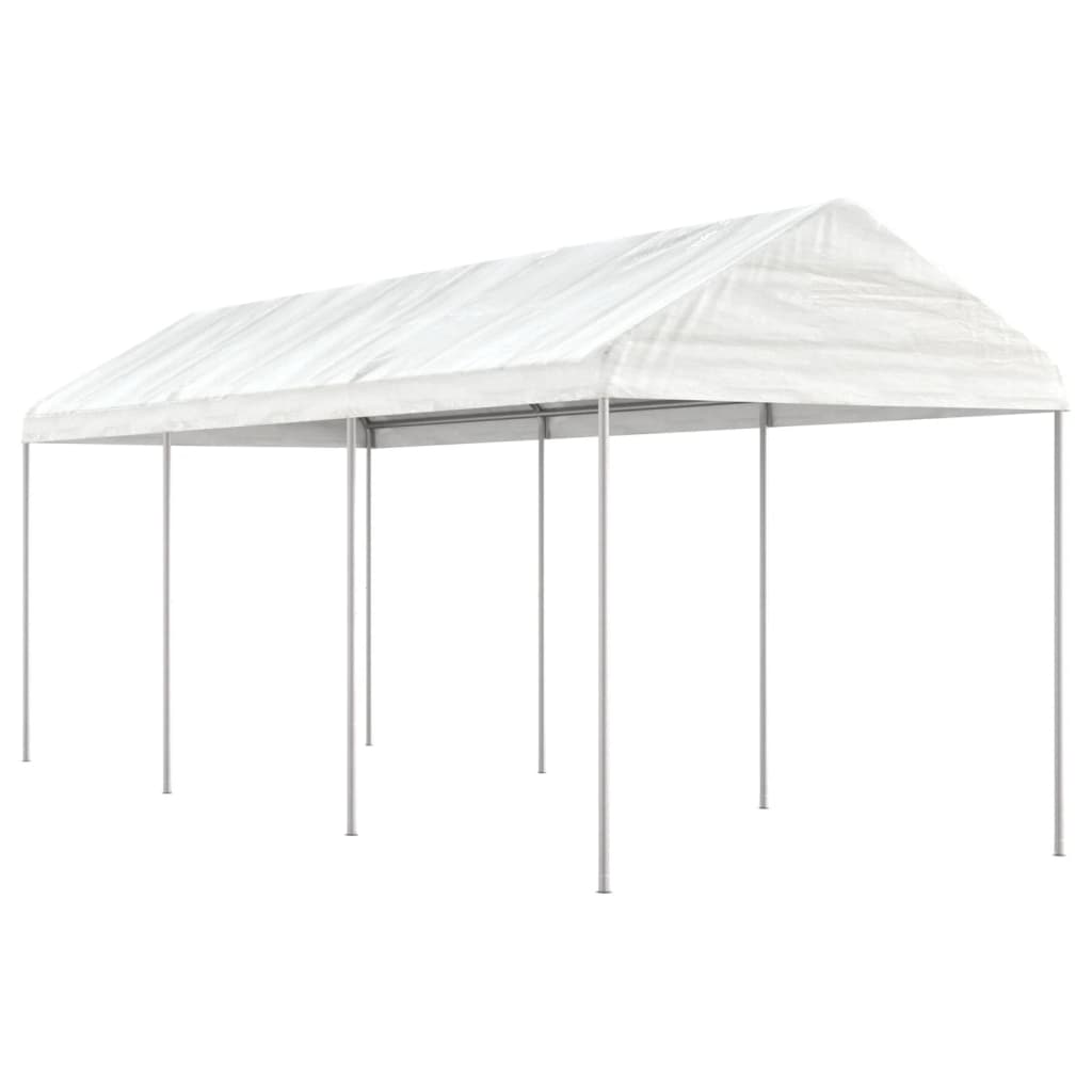 Gazebo con Tetto Bianco 6,69x2,28x2,69 m in Polietilenecod mxl 100325