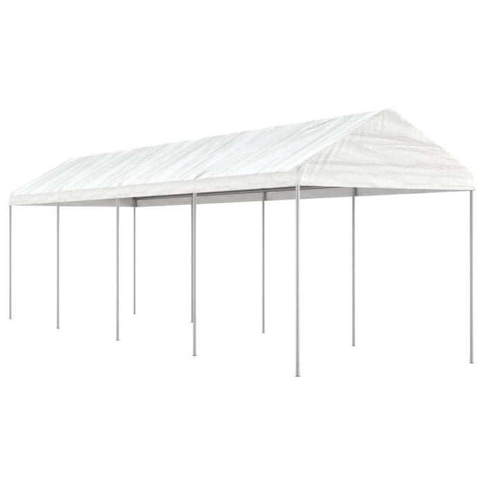 Gazebo con Tetto Bianco 8,92x2,28x2,69 m in Polietilenecod mxl 124274