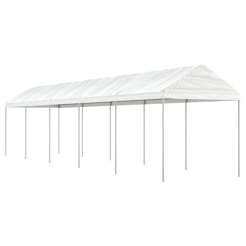 Gazebo con Tetto Bianco 11,15x2,28x2,69 m in Polietilene 3155505