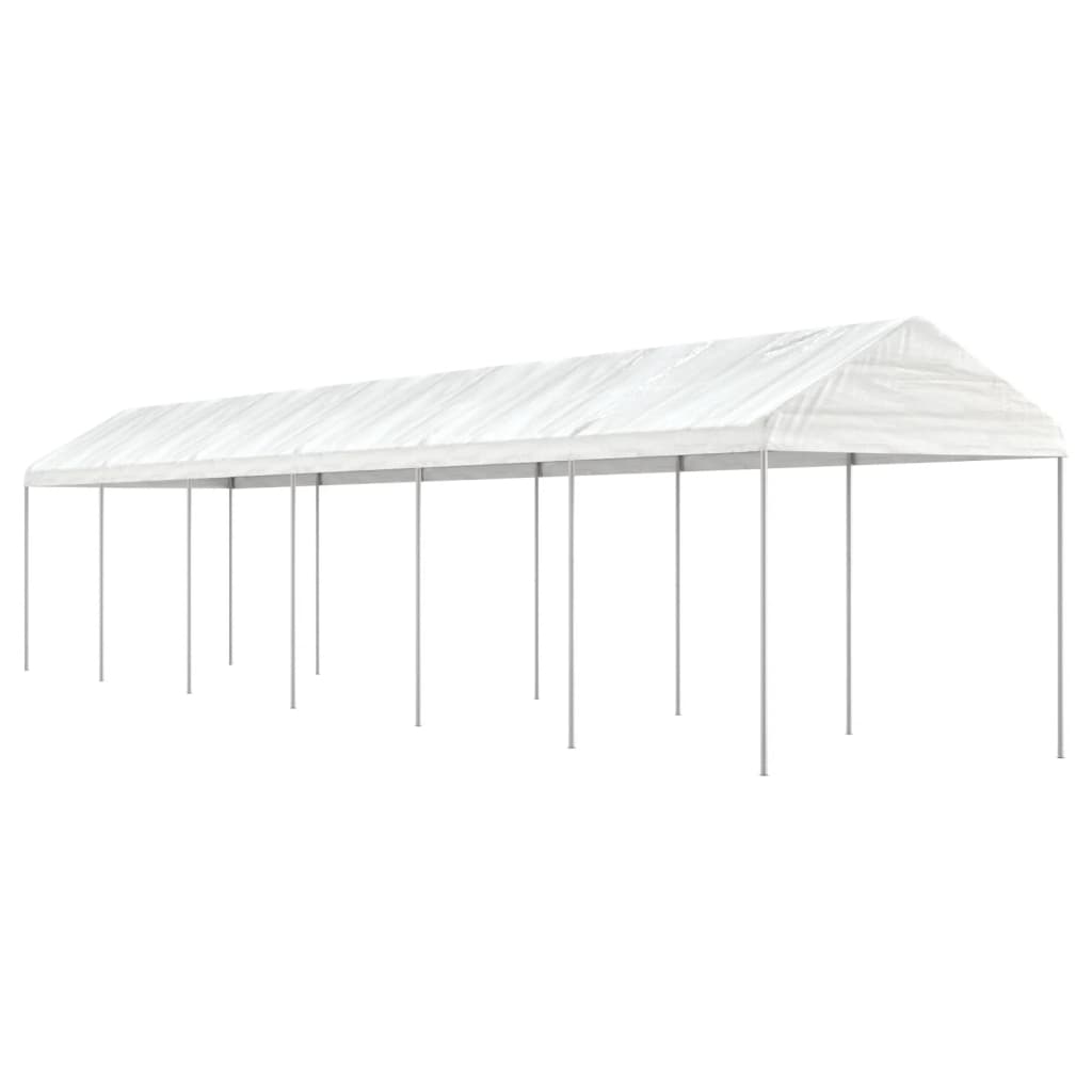 Gazebo con Tetto Bianco 13,38x2,28x2,69 m in Polietilene 3155506