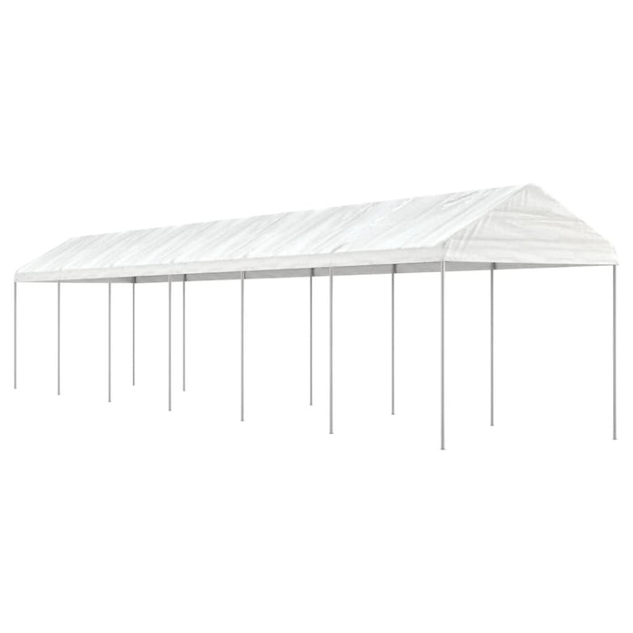 Gazebo con Tetto Bianco 13,38x2,28x2,69 m in Polietilene 3155506