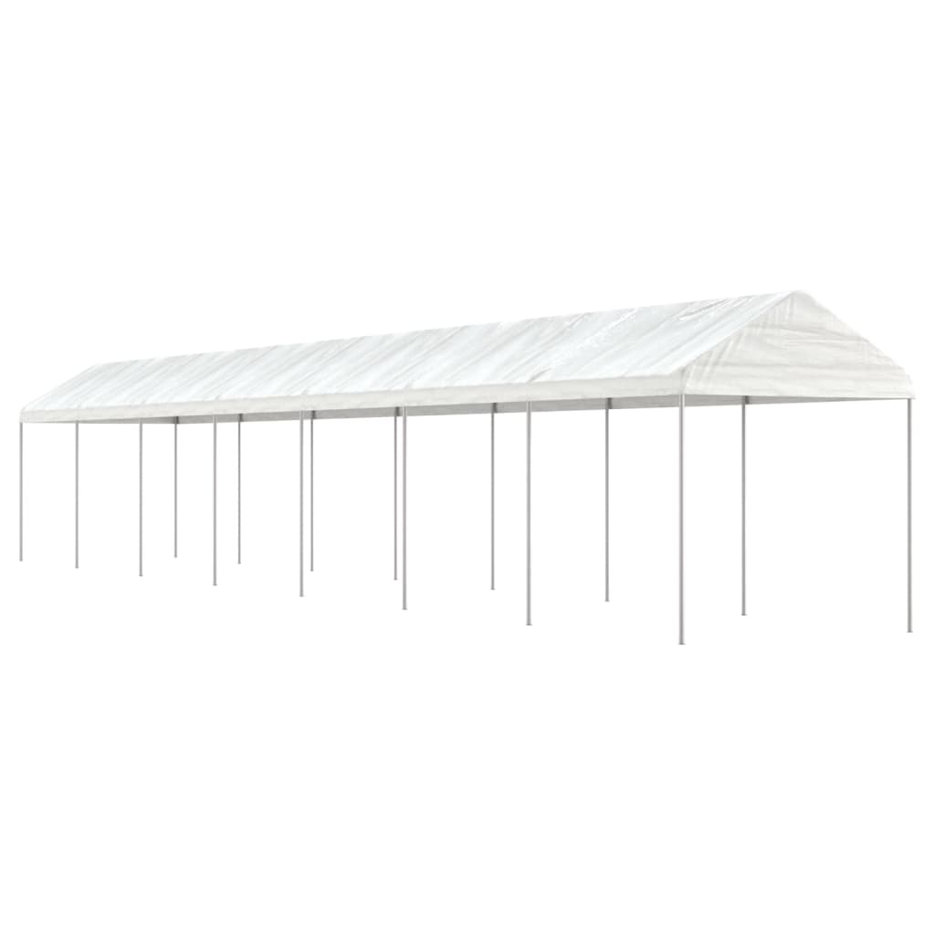 Gazebo con Tetto Bianco 15,61x2,28x2,69 m in Polietilene 3155507