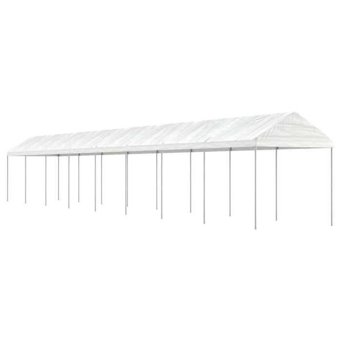 Gazebo con Tetto Bianco 17,84x2,28x2,69 m in Polietilene 3155508