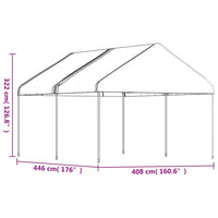 Gazebo con Tetto Bianco 4,46x4,08x3,22 m in Polietilene 3155510