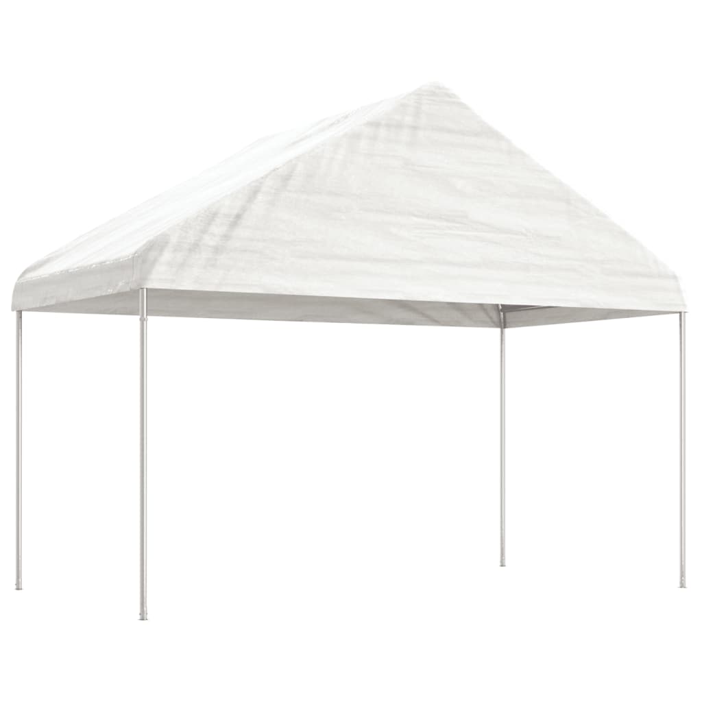 Gazebo con Tetto Bianco 6,69x4,08x3,22 m in Polietilene 3155511