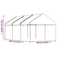 Gazebo con Tetto Bianco 6,69x4,08x3,22 m in Polietilene 3155511