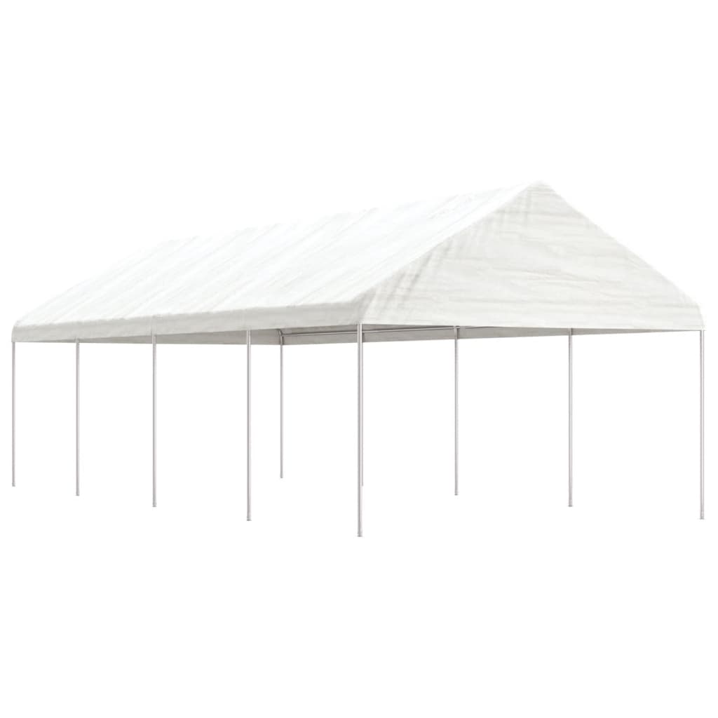 Gazebo con Tetto Bianco 8,92x4,08x3,22 m in Polietilene 3155512