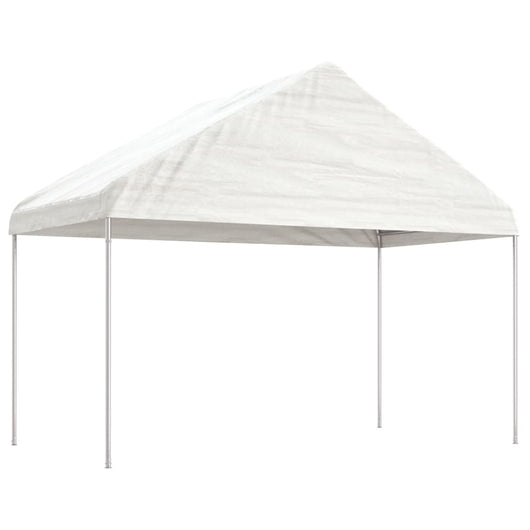 Gazebo con Tetto Bianco 8,92x4,08x3,22 m in Polietilene 3155512