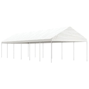 Gazebo con Tetto Bianco 13,38x4,08x3,22 m in Polietilene 3155514