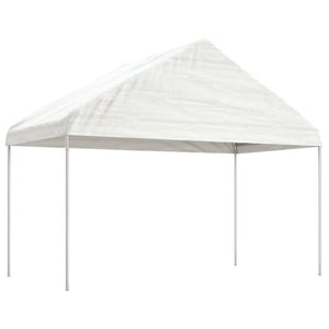 Gazebo con Tetto Bianco 13,38x4,08x3,22 m in Polietilene 3155514