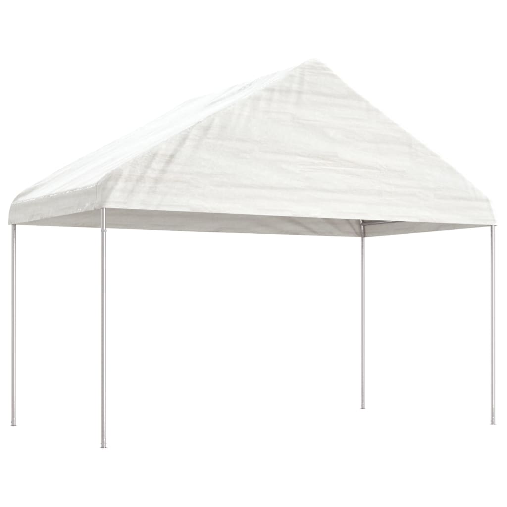 Gazebo con Tetto Bianco 15,61x4,08x3,22 m in Polietilene 3155515