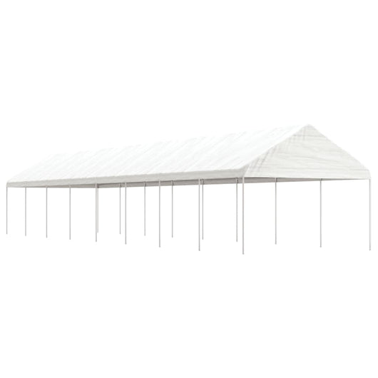 Gazebo con Tetto Bianco 17,84x4,08x3,22 m in Polietilene 3155516