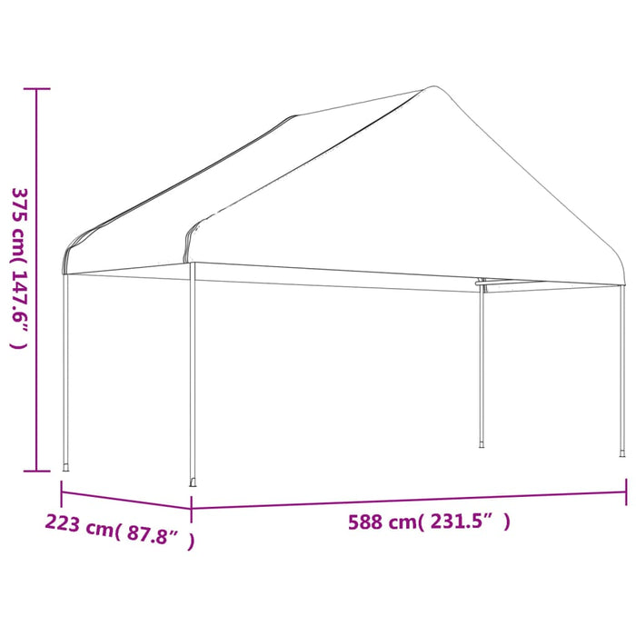 Gazebo con Tetto Bianco 6,69x5,88x3,75 m in Polietilene 3155519