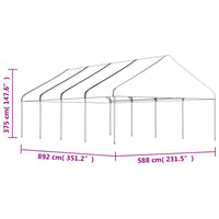 Gazebo con Tetto Bianco 8,92x5,88x3,75 m in Polietilene 3155520