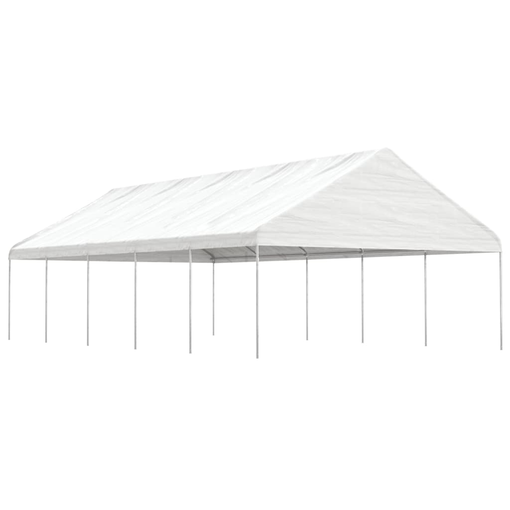 Gazebo con Tetto Bianco 11,15x5,88x3,75 m in Polietilene 3155521