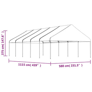 Gazebo con Tetto Bianco 11,15x5,88x3,75 m in Polietilene 3155521