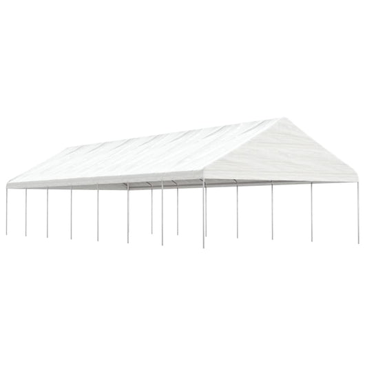 Gazebo con Tetto Bianco 15,61x5,88x3,75 m in Polietilene 3155523