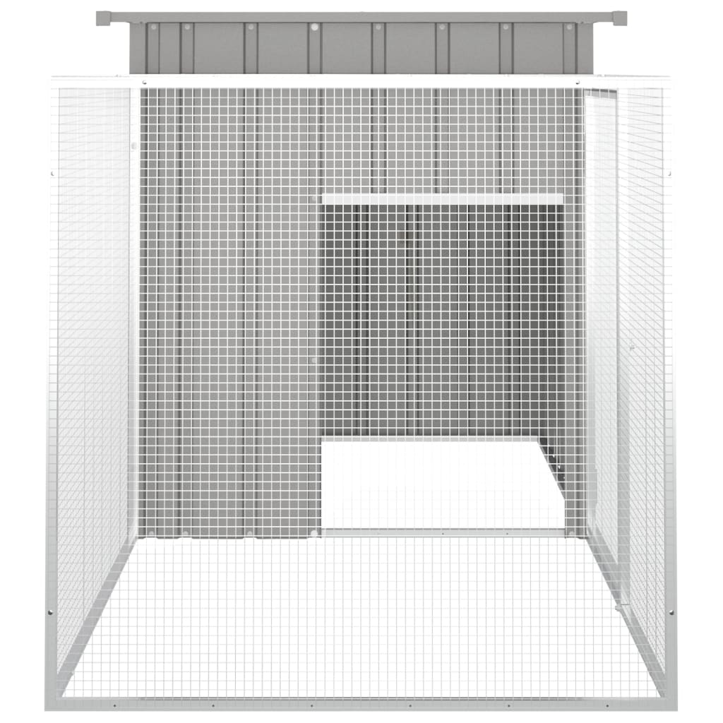 Gabbia per Conigli Grigia 200x91x100 cm Acciaio Zincato 3155528