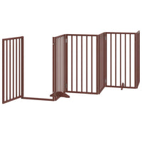 Cancello Cani Porta Pieghevole Marrone 9 Pannelli 450cm Pioppo 3155550