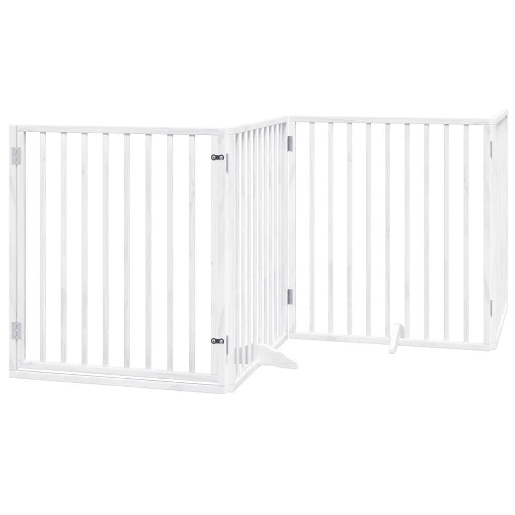 Cancello Cani Porta Pieghevole Bianco 6 Pannelli 480 cm Pioppo 3155565