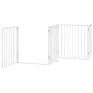 Cancello Cani Porta Pieghevole Bianco 6 Pannelli 480 cm Pioppo 3155565