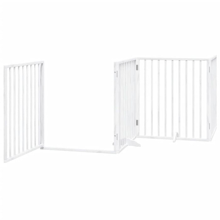 Cancello Cani Porta Pieghevole Bianco 6 Pannelli 480 cm Pioppo 3155565