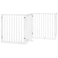 Cancello Cani Porta Pieghevole Bianco 12 Pannelli 640 cm Pioppo 3155566