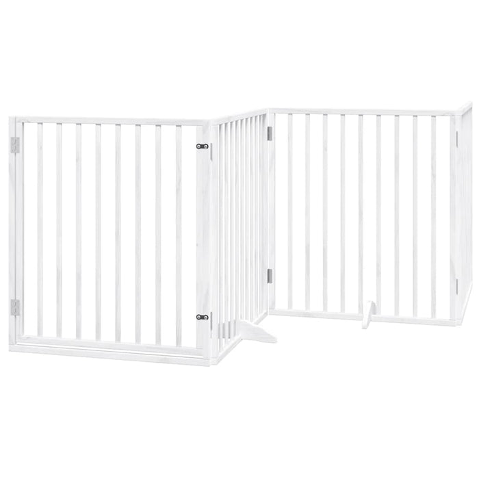 Cancello Cani Porta Pieghevole Bianco 12 Pannelli 640 cm Pioppo 3155566