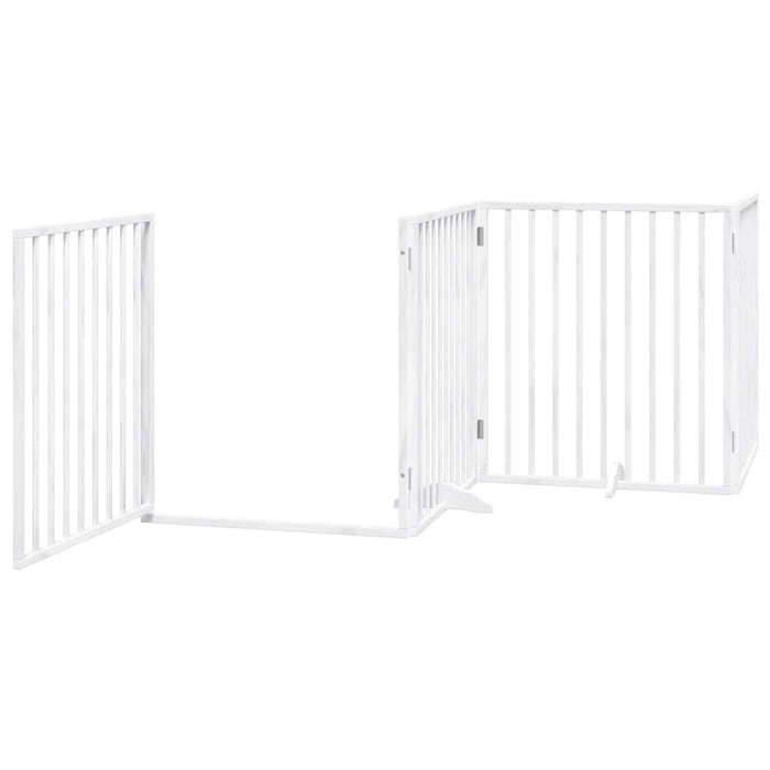 Cancello Cani Porta Pieghevole Bianco 12 Pannelli 640 cm Pioppo 3155566