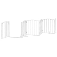 Cancello Cani Porta Pieghevole Bianco 9 Pannelli 450 cm Pioppo 3155591