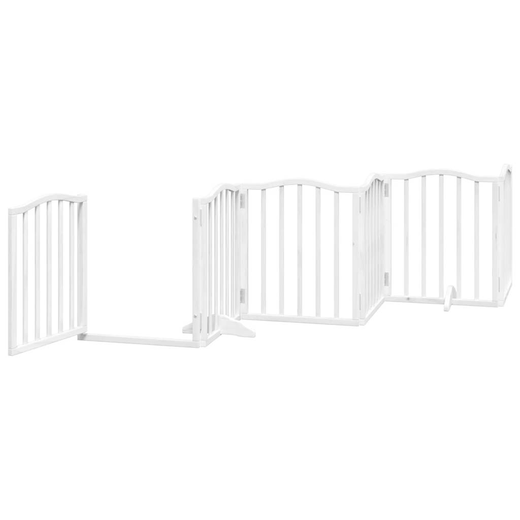 Cancello Cani Porta Pieghevole Bianco 15 Pannelli 750 cm Pioppo 3155593