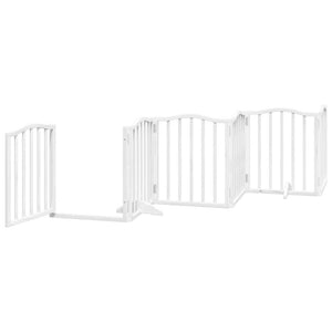 Cancello Cani Porta Pieghevole Bianco 15 Pannelli 750 cm Pioppo 3155593