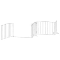 Cancello Cani Porta Pieghevole Bianco 6 Pannelli 480 cm Pioppo 3155617