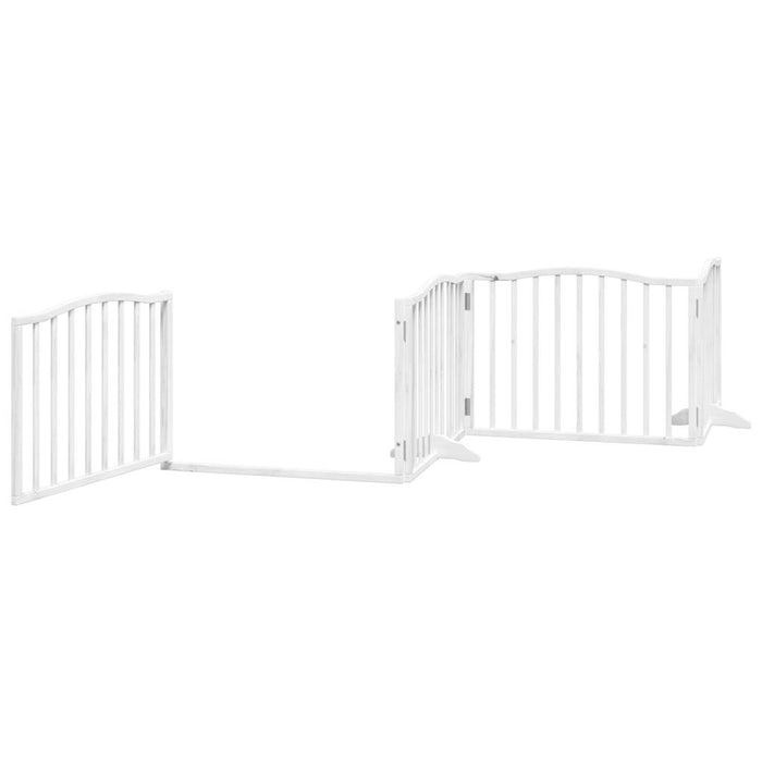 Cancello Cani Porta Pieghevole Bianco 12 Pannelli 640 cm Pioppo 3155618